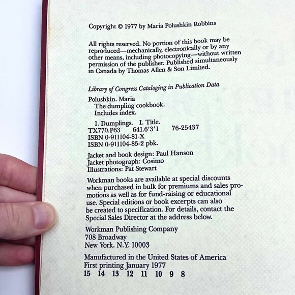 The Dumpling Cookbook by Maria Polushkin 1977 Workman Publishing Recipes - Picture 2 of 7